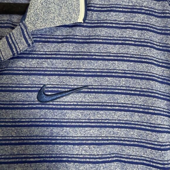 Nike Mens Size XXL Dri Fit Athletic Pullover Polo Blue Stripe Short Sleeves - Picture 3 of 8